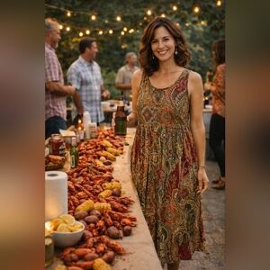 Elementz Multicolor Paisley Midi Dress